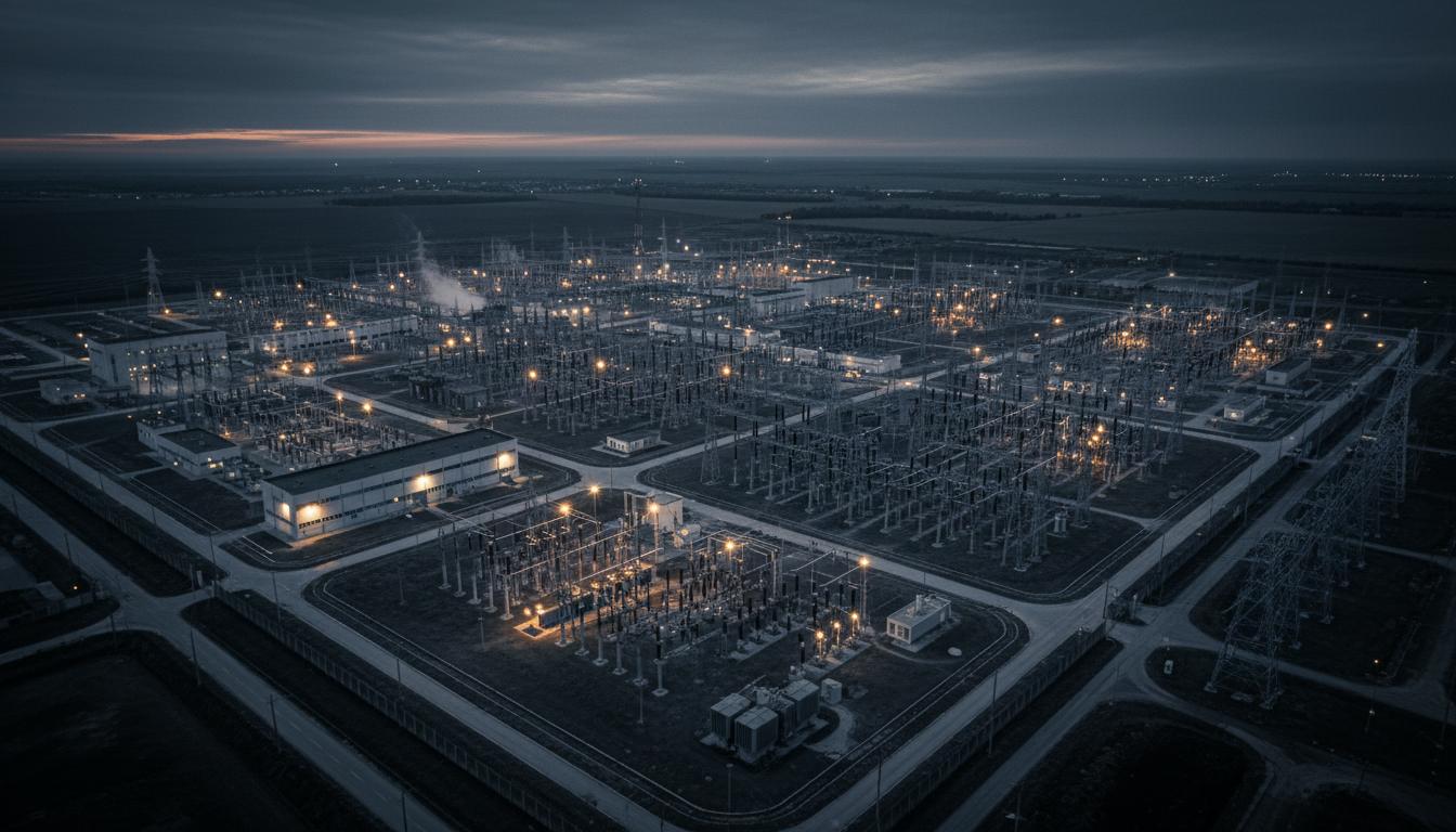 Wide aerial substation